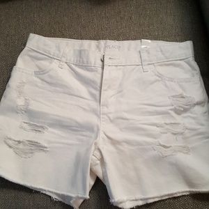 White jean shorts